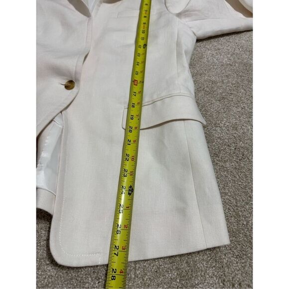 J. Crew Regent One Button Women's Blazer 100% Linen White/Off White  Size 10T - Picture 10 of 11